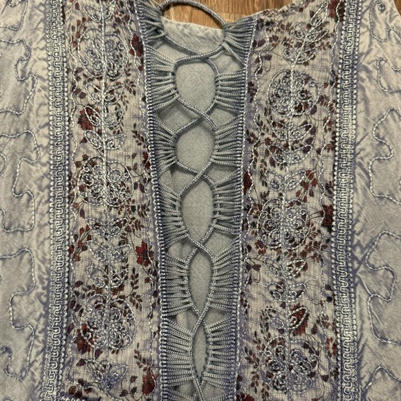 NWOT Italian blue long dress with gorgeous bodice details - Picture 5 of 9